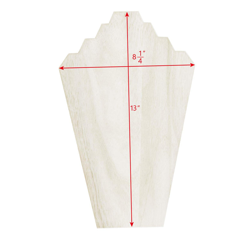 [Australia] - Ikee Design 2 pcs Set Wood Jewelry Display Bust with Easel for 3 Necklaces (Wash White) Wash White 