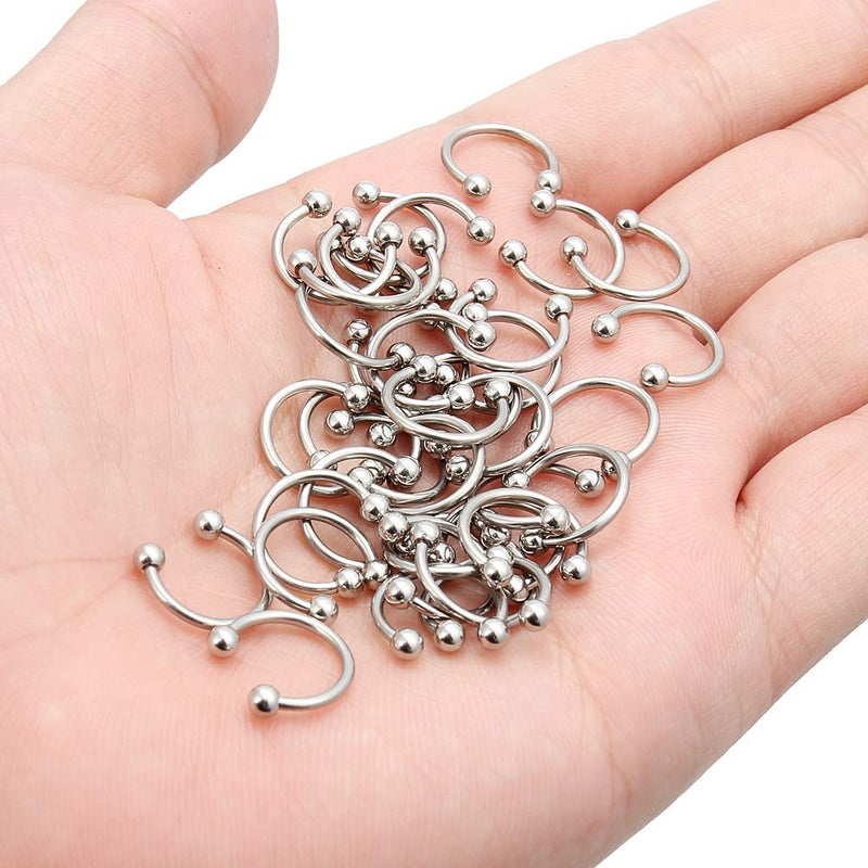 [Australia] - Ftovosyo 36-40Pcs 16G Surgical Steel Nose Septum Rings Piercing Jewelry Horseshoe Cartilage Helix Tragus Earring Hoop Eyebrow Lip Hoop Retainer for Women Men 8mm 10mm 36pcs-ball top 10.0 Millimeters 