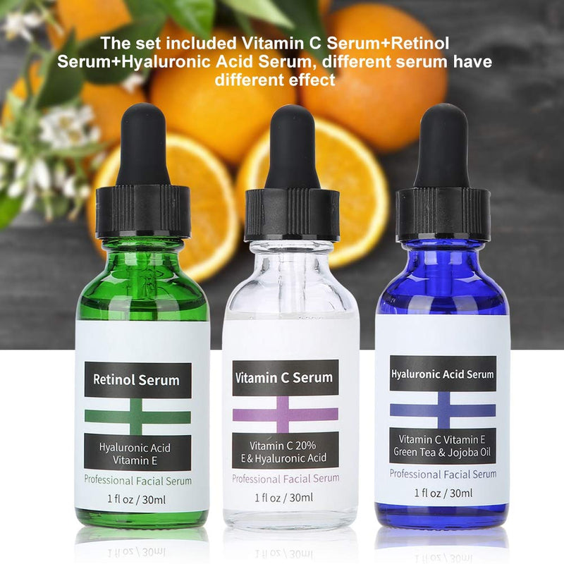 [Australia] - Rotekt 3pcs/set 30ml Anti Aging Anti- wrinkle Vitamin C Retinol Hyaluronic Acid Serum Skin Care 