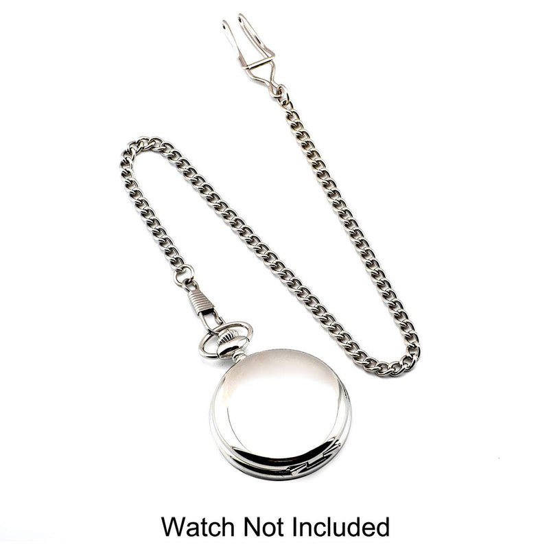 [Australia] - Clip Pocket Watch Chain - BOSHIYA Vintage Metal Alloy Pocket Vest Chain … silver 