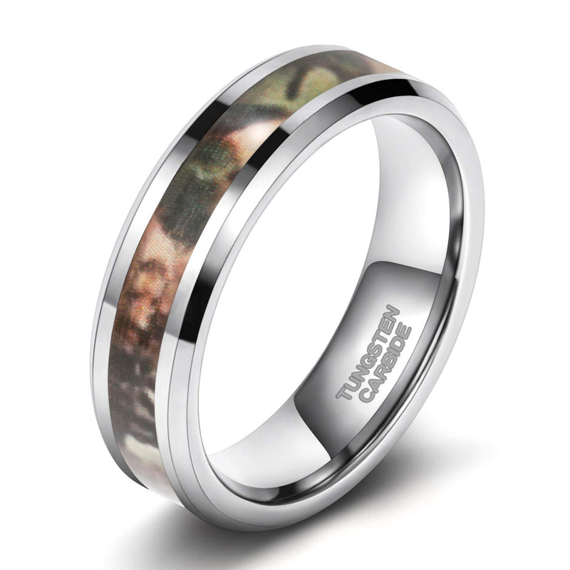 [Australia] - Frank S.Burton 6mm 8mm Camo Wedding Bands for Men Women Hunting Tungsten Carbide Rings Comfort Fit Size 5-13 6mm Pink Forest 4 