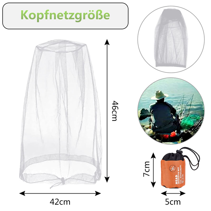 [Australia] - Grantop 2 Pieces Mosquito Head Net, Nylon Face Net Mesh,Mesh Bug Net for Outdoor Hiking Camping Climbing Fishing and Walking Grey 