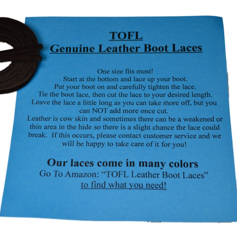[Australia] - TOFL Leather Boot Laces|1/8 Inch Thick 72 Inches Long|2 Leather Strips [1 Pair] Black 
