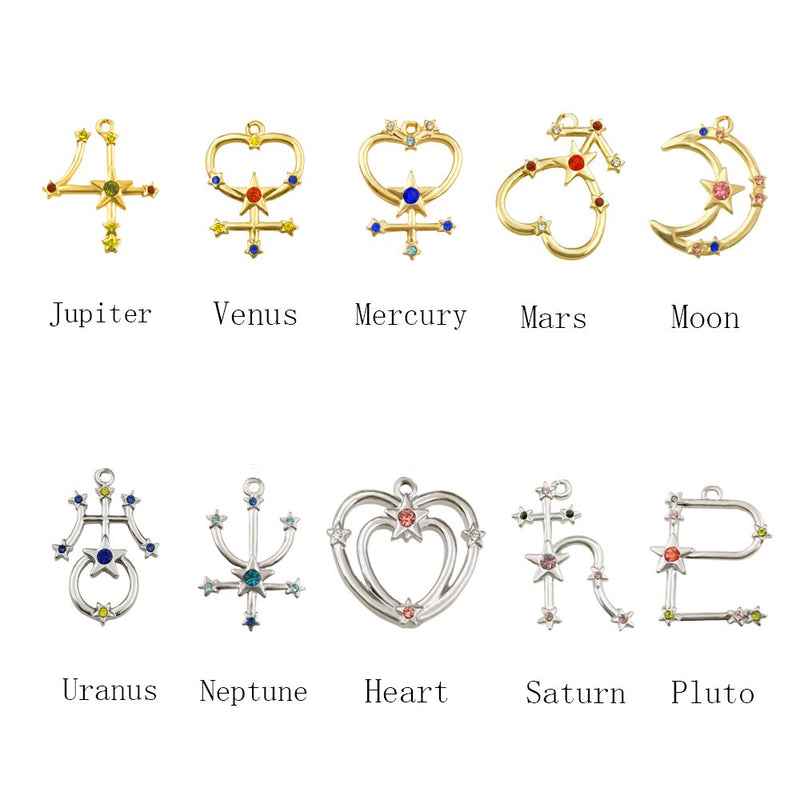 [Australia] - Nine Planets Pendant Necklace Sailor Moon Guardian Star Clavicle Necklace, Astronomy Enthusiast Gift Jewelry Mars 