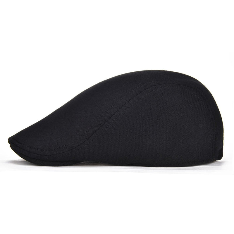 [Australia] - VOBOOM Men's Cotton Flat Ivy Gatsby Newsboy Driving Hat Cap Black 