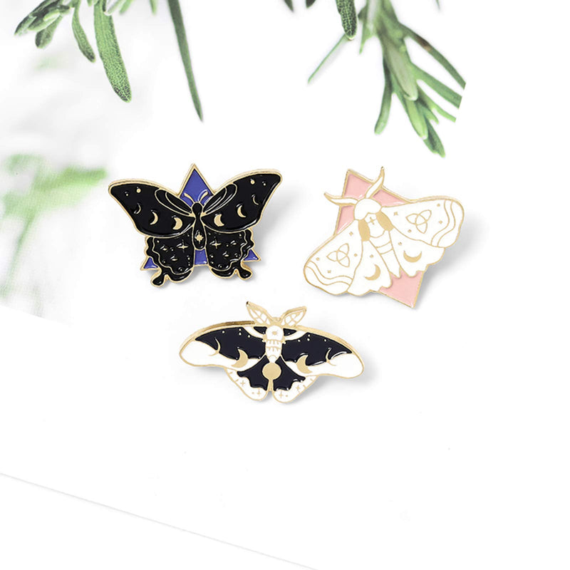 [Australia] - Butterfly Enamel Pins Set Cool Horror Enamel Lapel Pins Brooches for Backpacks Steampunk Badge Jewelry for Women 2# butterfly pins 