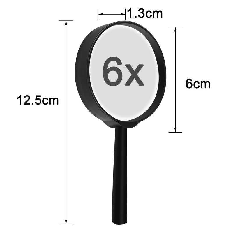 [Australia] - Elcoho 15 Pack Handheld Magnifier Plastic Magnifying Glass for Reading Jewelry Home Office Desk Accessories with Storage Bag 