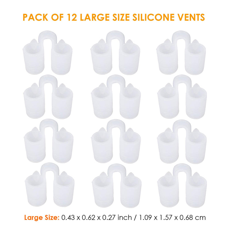 [Australia] - Nose Vent Sinus Relief Dilator (Pack of 12 Large Size) Soft Silicone Vents - A Simple Solution for Nasal Snorers - Reusable Snoring Device to Enjoy a Peaceful Night's Sleep - by Mobi Lock 