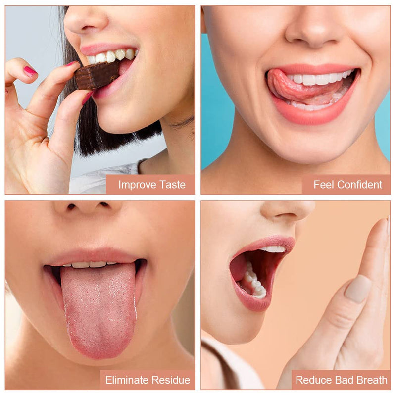 [Australia] - ACWOO Tongue Scraper, 2 Pack Stainless Steel Tongue Cleaners, Tongue Cleaner Tool for Oral Hygiene, Fresh Breath, and Reduce Bad Breath, Reusable Tongue Scrapers for Adults Silver 