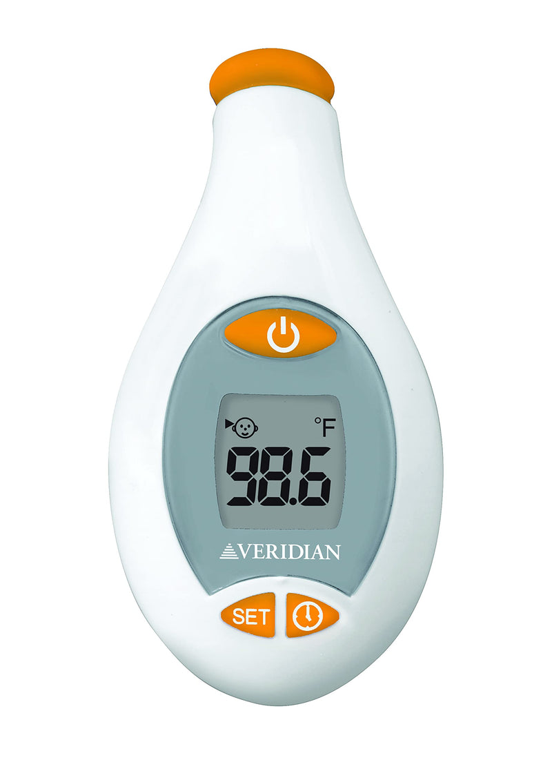 [Australia] - Veridian Healthcare Deluxe Temple Touch Thermometer | for Children & Adults | Accurate 4-Second Readout | No Probe Covers Required | Fahrenheit/Celsius Measurements | Batteries Included; 2 AAA 