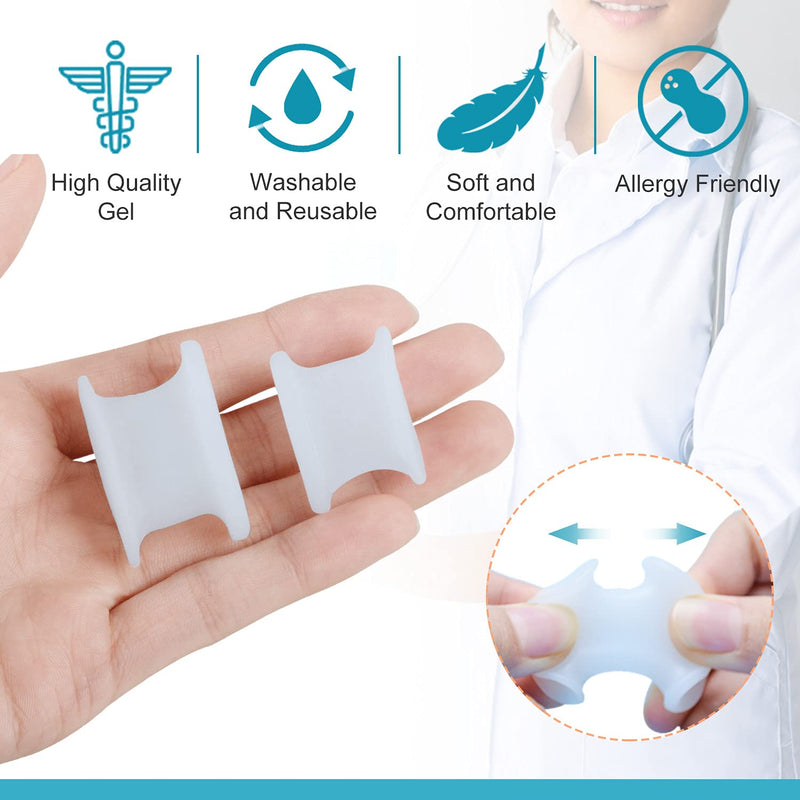 [Australia] - Sumiwish Flanged Toe Spacer, 12 Pack of Bunion Corrector (Mixed Size), Silicone Toe Separators to Fight Bunion, Overlapping Toe | L & S Size - The Better Choice White 