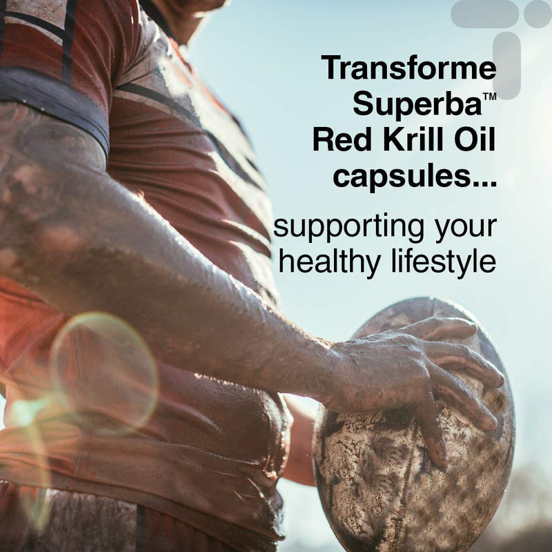 [Australia] - Superba Red Krill Oil Capsules 1000mg Serving, 180 x 500mg Easy Swallow Softgels, High Omega 3 EPA DHA & Astaxanthin, Sustainably Antarctic Sourced, Money Back Guarantee, by Transforme 