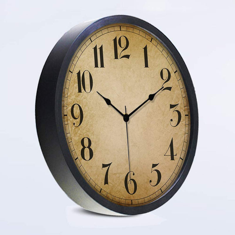 [Australia] - Gkwet Black Retro Wall Clock, Silent Non Ticking 10 Inch Quality Quartz Decorative Wall Clock, Round Easy to Read Home, Office, School Clock C 
