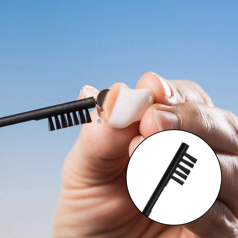 [Australia] - 6Pcs Hearing Aid Disassembly Cleaning Tool Kit Multi-Functional Brushes with Magnet Wax Loop Vent Cleaner Steel Pick Microfiber Cloth Universal 