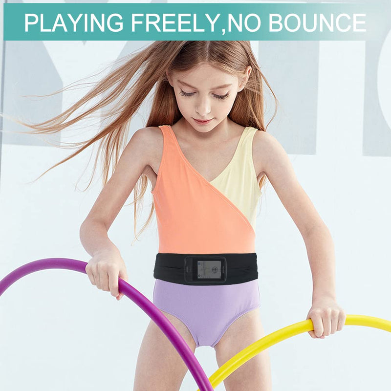 [Australia] - Comfortable Kids Insulin Pump Holder Belt Active T1D Diabetic Pouch for Epipen No Bounce Fanny Pack Bands Medical Accessories Adjustable Fit 20"-30" Waist Hook N Loop Black 