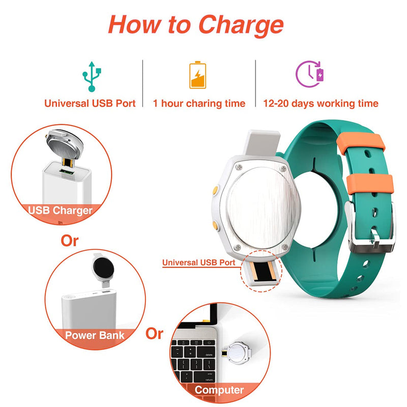 [Australia] - Led Digital Pedometer Watch , Digital Steps Tracker , Non-Bluetooth, Vibrating Alarm Clock, Stopwatch, Great Gift for Children Teens Girls Boys Women Green/orange 