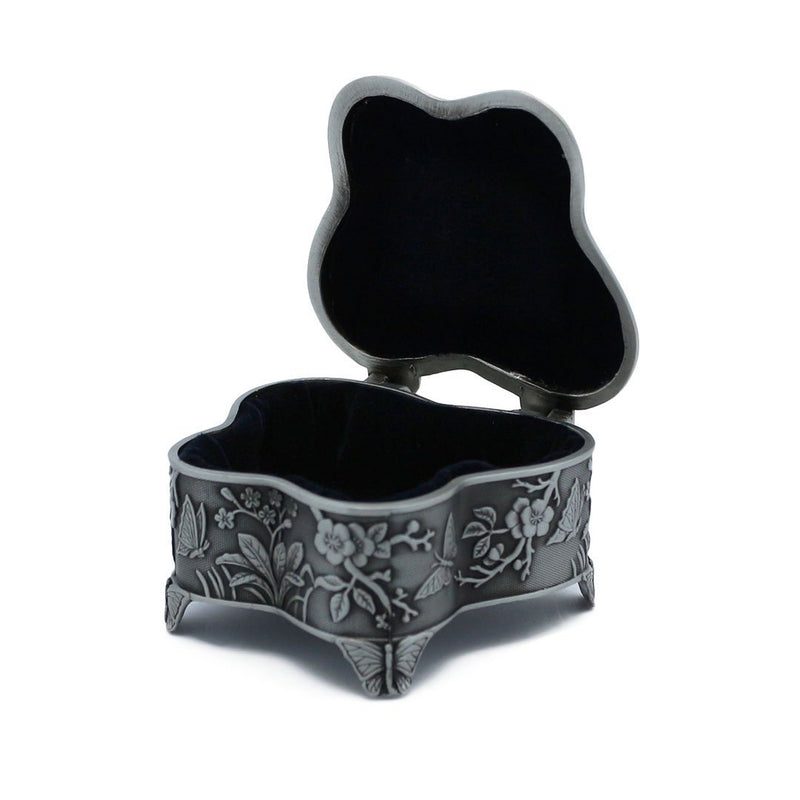 [Australia] - Multifit Antique Metal Butterfly Jewelry Box Rose Engraving Trinket Jewelry Storage Gift(Butterfly) One Size 