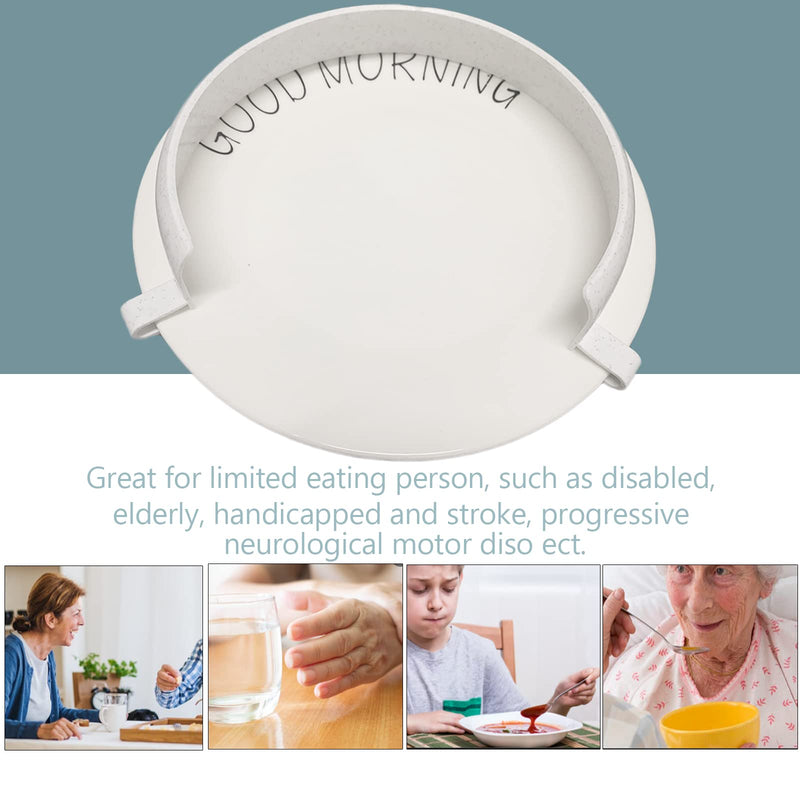 [Australia] - Food Plates Guard - Parkinson Patients Scooping Food Clip-On Spill Prevention Kitchen Living Eating Aid Assistant Dining Assistive for Elderly, Disabled 