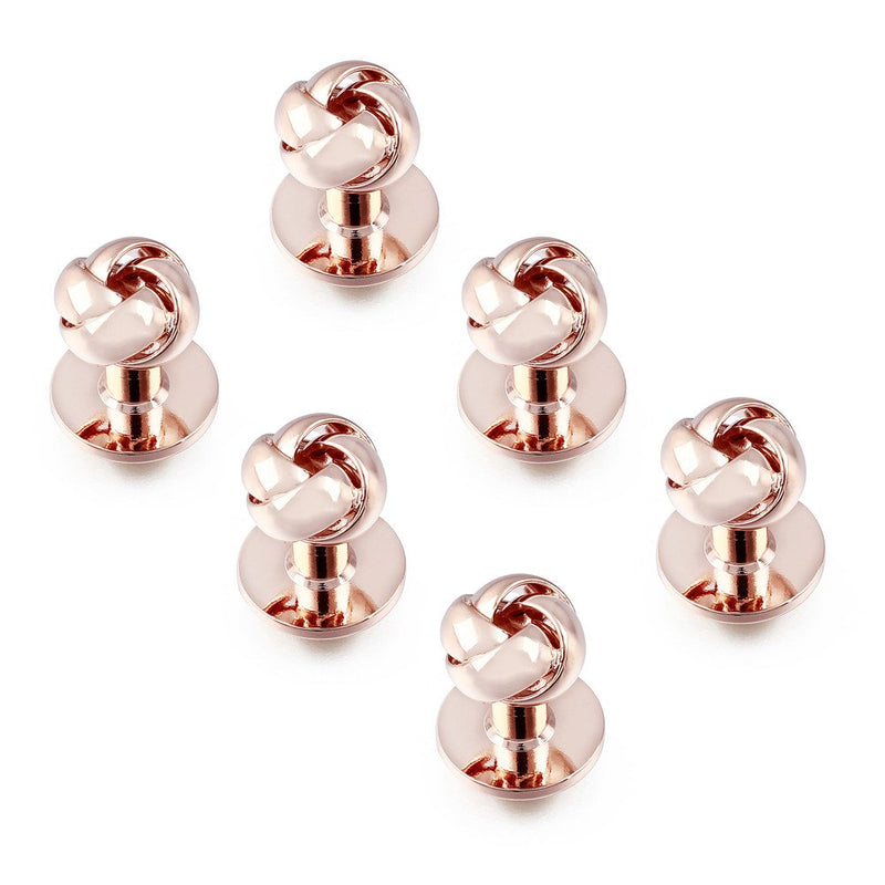 [Australia] - HAWSON Personalize Flower Knot Man Shirt Tuxedo 6 Studs and 2 Cufflinks Set Rose Gold 