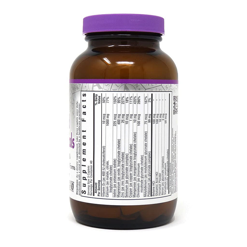 [Australia] - Bluebonnet Nutrition High Potency Chelated Multiminerals (Iron-Free), Albion Chelated Minerals, Soy-Free, Gluten-Free, Non-GMO, Kosher Certified, Dairy-Free, 120 Caplets, 40 Servings 