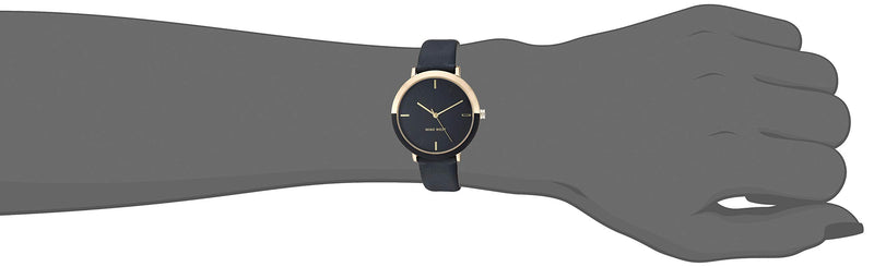 [Australia] - Nine West Women's Strap Watch Black/Gold 