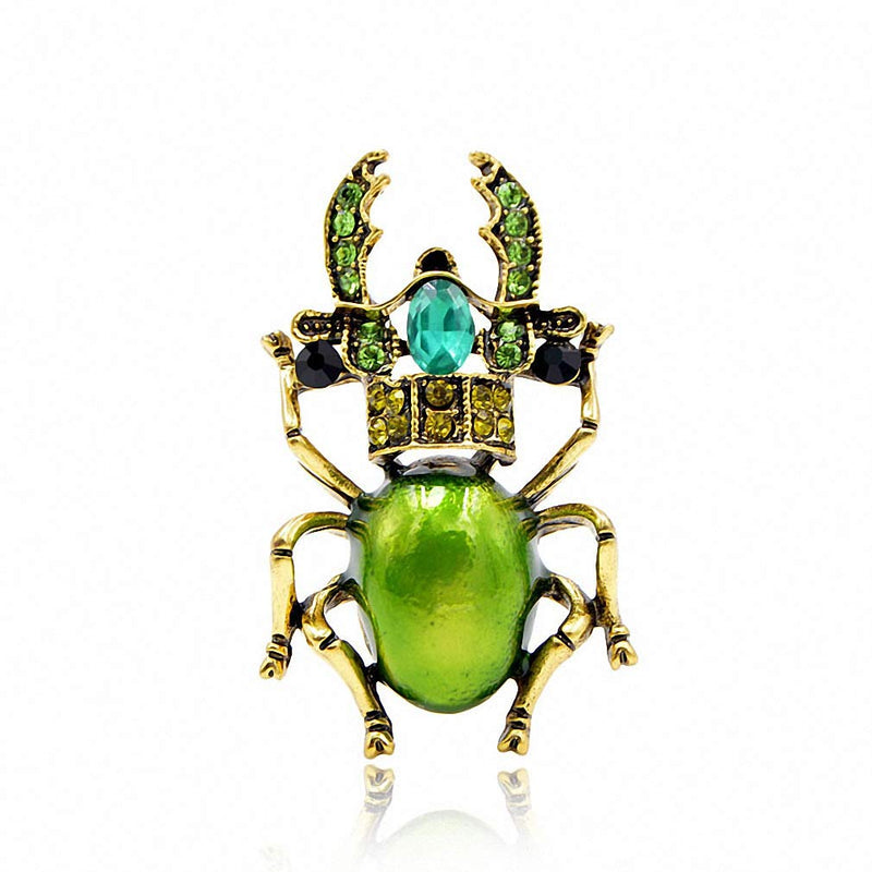 [Australia] - Jana Winkle 3 Colors Rhinestone Beetle Brooches Women Enamel Insect Brooch Pin Small Bugs Jewelry Gift blue 