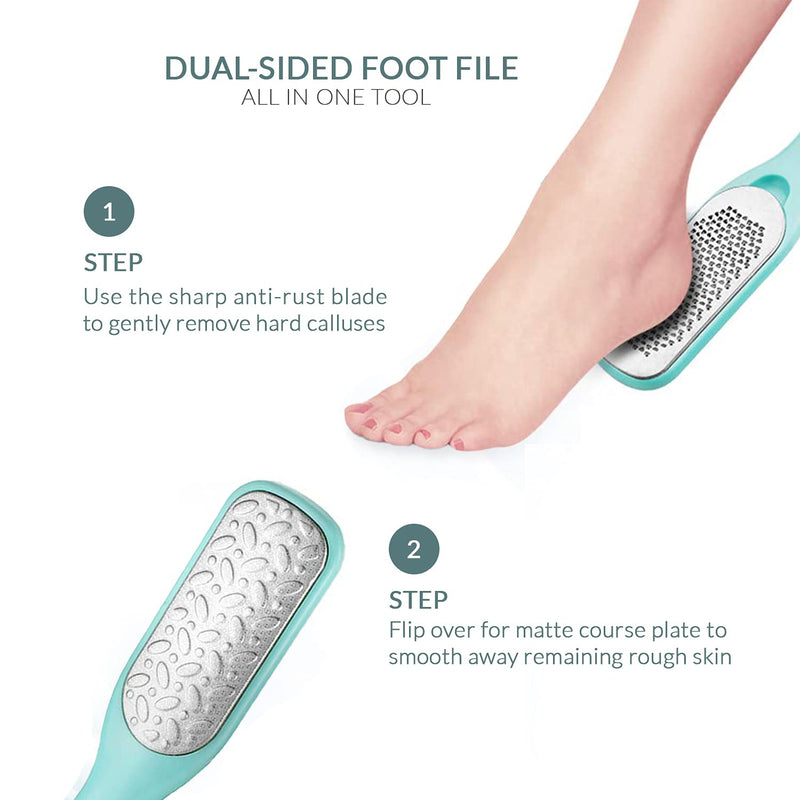 [Australia] - Callus Remover for Feet | Double-Sided Foot Scrub -Foot File -Dead Skin Remover -Foot Rasp for Exfoliation -Wet & Dry Feet Scrubber for Smoothing & Softening Feet -Pedicure Tool for Foot Care 