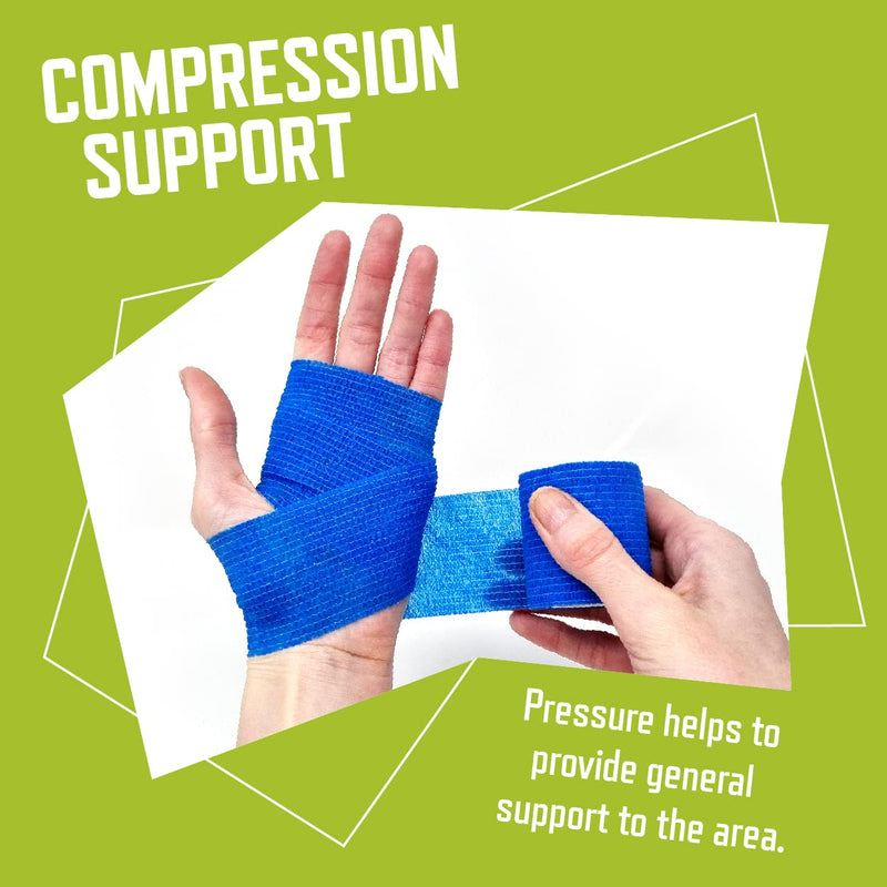 [Australia] - Inksafe Assorted Colours Self Adherent Cohesive Bandages 5cm x 4.5m Box of 12 - Uses Include Tattoo Grip Wrap, Vet Wrap, Tape for Wrist and Ankle Sprains 