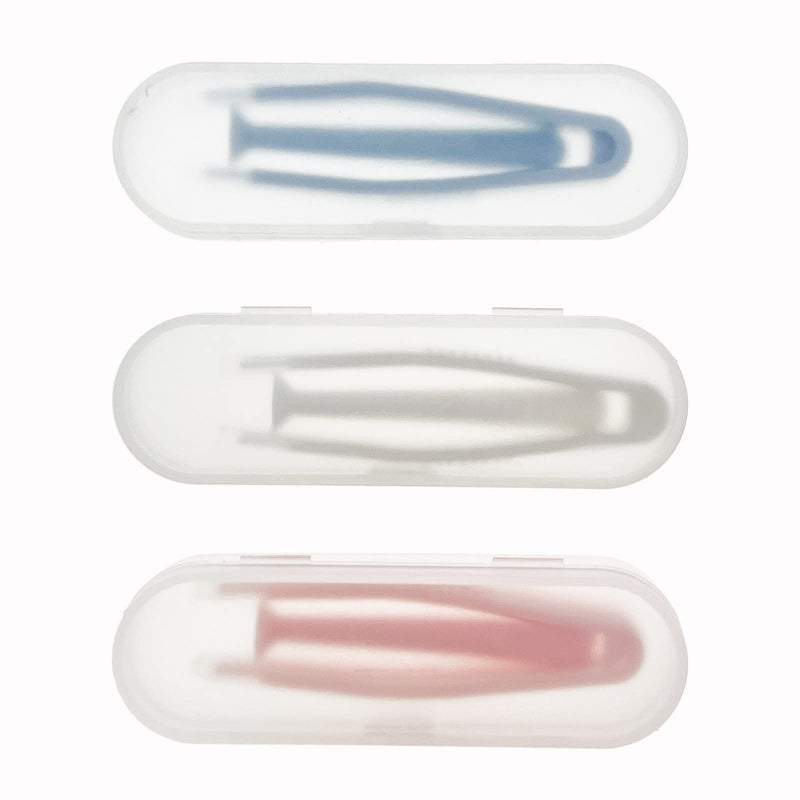[Australia] - 3 Packs Contact Lens Applicator Contact Lens Remover Tools and Contact Lens Tweezers Contact Lens Suction Stick Handler with Storage Case, Pink, Blue, White 