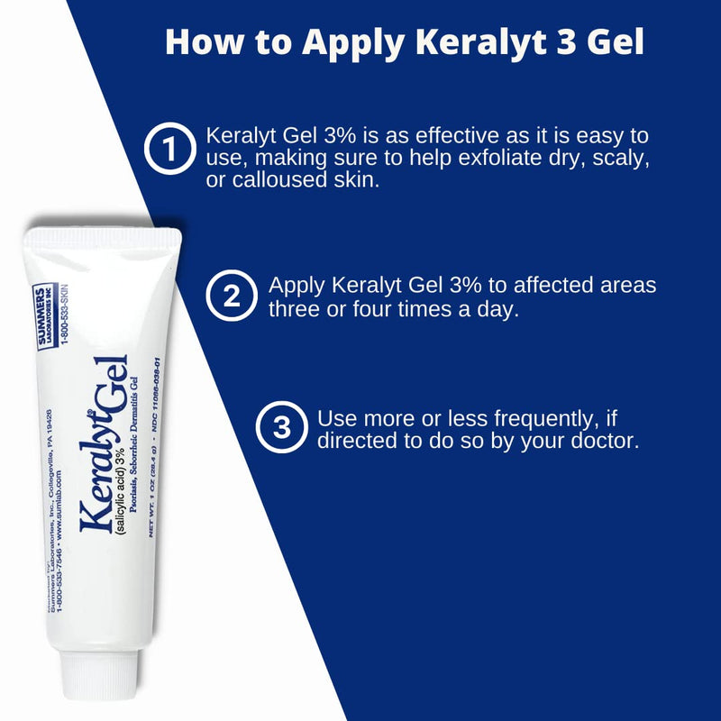 [Australia] - Keralyt 3% Salicylic Acid Gel - Exfoliating Moisturizing Skin Gel - Promotes Relief from Itchy, Redness, Dryness, Roughness, and Flakey Skin from Psoriasis, Eczema, Acne, Dermatitis 3% Gel 