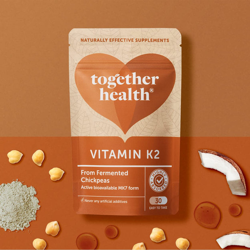 [Australia] - Vitamin K2 – Together Health – Vitamin K2 from Fermented Chickpeas – Highly Biologically Active MK7 Form – Vegan Friendly – Made in The UK – 30 Vegecaps 30 Count (Pack of 1) 