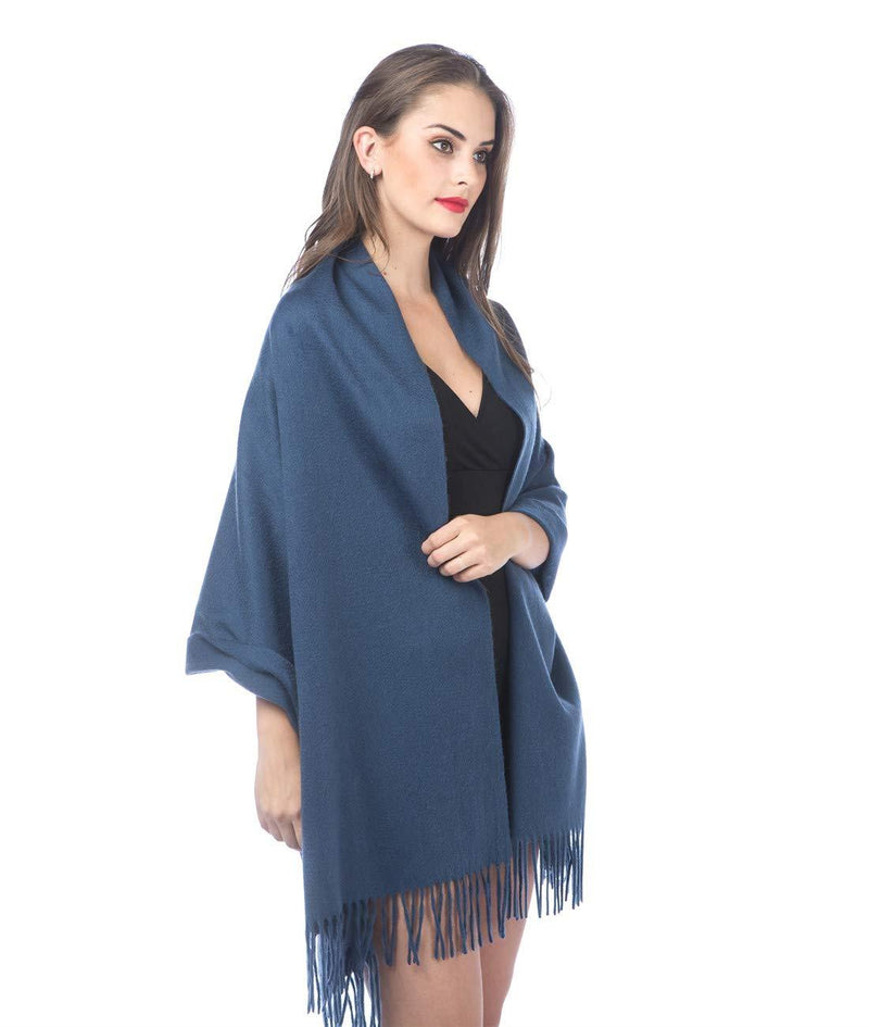 [Australia] - Women's Cashmere Shawls Wraps, Cold Weather Soft Wool Pashmina Stole, 78"x28" Extra Large Scarf for Winter Hj-dark Blue 