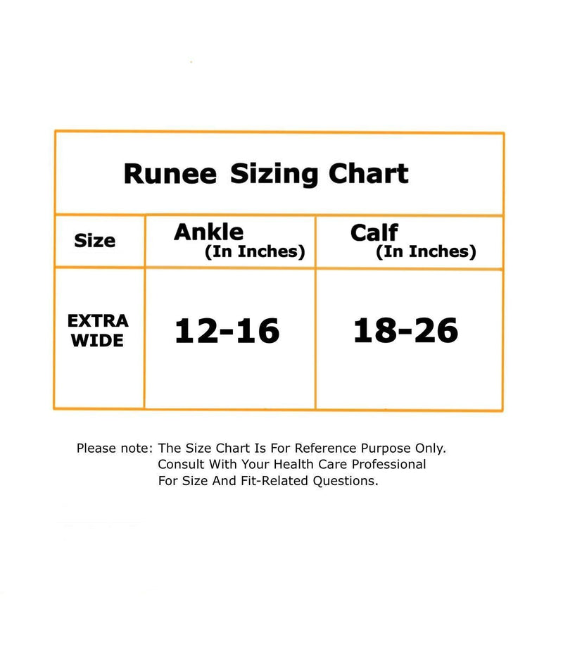 [Australia] - Runee Extra Wide Calf Compression Sleeve - Leg Support for Wide Calves, Compression Sleeve for Calf Pain & Shin Splint, Relief Swelling, Varicose Veins, DVT (Black) Black 