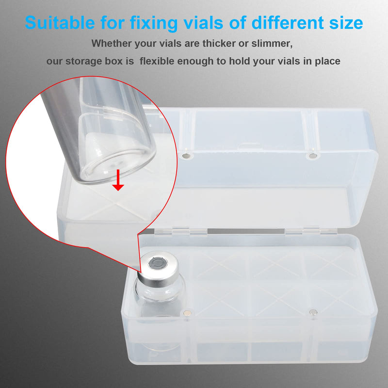 [Australia] - 8-Holes Insulin Vial Storage Box for Diabetics, Vial Holder Organizer Case Fits Various 10ml-15ml Injectable Medicines Vials - White 