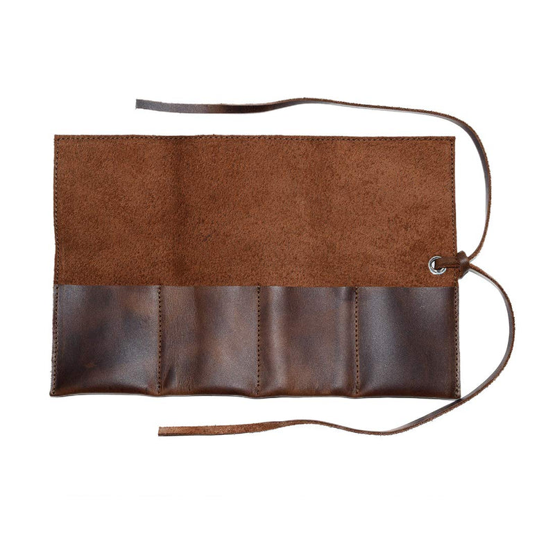 [Australia] - Hide & Drink, Rustic Leather Travel Watch Roll Organizer Holds Up To 4 Watches, Easy Carry On Watchlover Storage, Travel Essentials Gift Handmade Includes 101 Year Warranty :: Bourbon Brown 