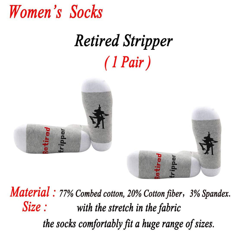 [Australia] - PYOUL 1 Pair Stripper Gift Retired Stripper Socks Retirement Party Gift Strip Gift Gag Gift Retired Stripper 1 Pair 