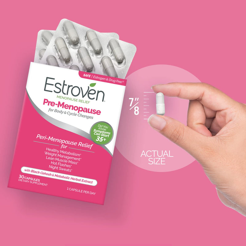 [Australia] - Estroven Pre-Menopause Relief for Body and Cycle Changes, Helps Reduce Hot Flashes, Night Sweats and Manage Weight*, 30 Count 