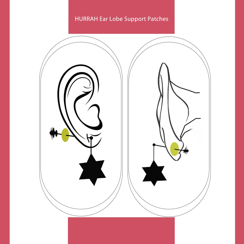 [Australia] - HURRAH Ear Lobe Support Patches for Earrings 60 Days, 120-Count Boxes 60 Days , 120-Count Boxes 