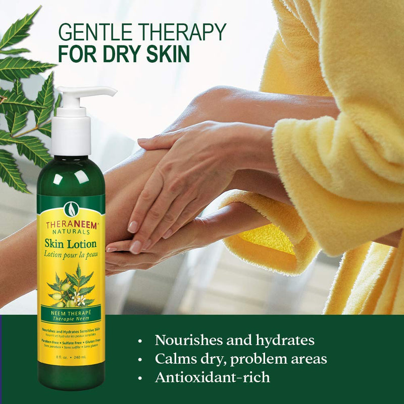 [Australia] - TheraNeem Neem Therap Skin Lotion | Calms, Nourishes and Hydrates Dry, Sensitive Skin with Organic Neem Oil, Vegan (8oz) 8 Fl Oz (Pack of 1) 