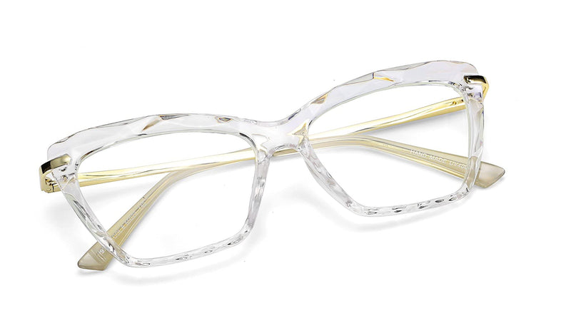 [Australia] - FEISEDY Classic Cat Eye Glasses Crystal Frame Clear Lenses Eyeglasses for Women B2440 52 Millimetres 