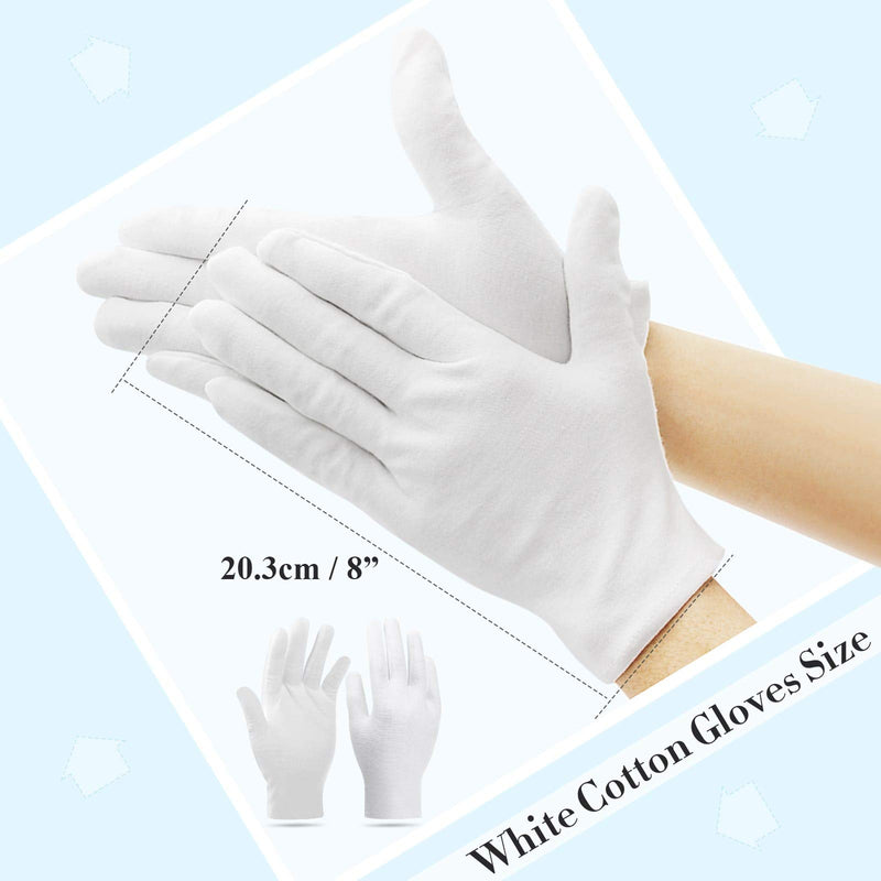 [Australia] - Cotton Gloves for Dry Hands, Paxcoo 3 Pairs White Cotton Gloves for Dry Hand Eczema Cosmetic Moisturizing Coin Jewelry Inspection Spa – Medium Size 