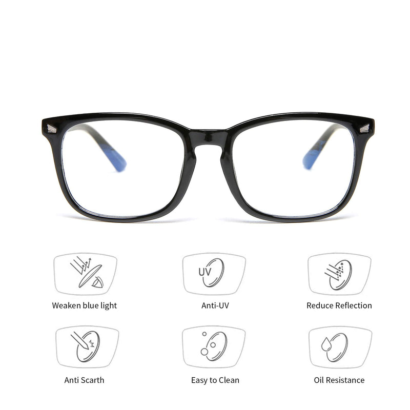 [Australia] - Vecien Blue Light Blocking Glasses, Filter monitor blue light, Suitable for PC/Computers/TV/Game/Mobile Phones, mens & women eye protection glasses (clear) 