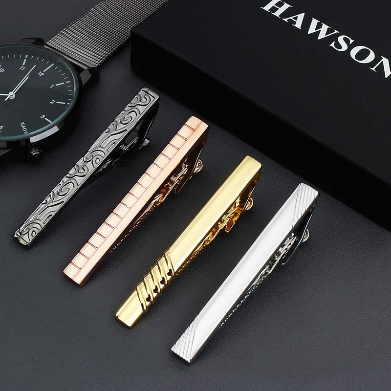 [Australia] - HAWSON 4 Pcs Tie Clip Set for Men - Best Gifts for Men 2040 