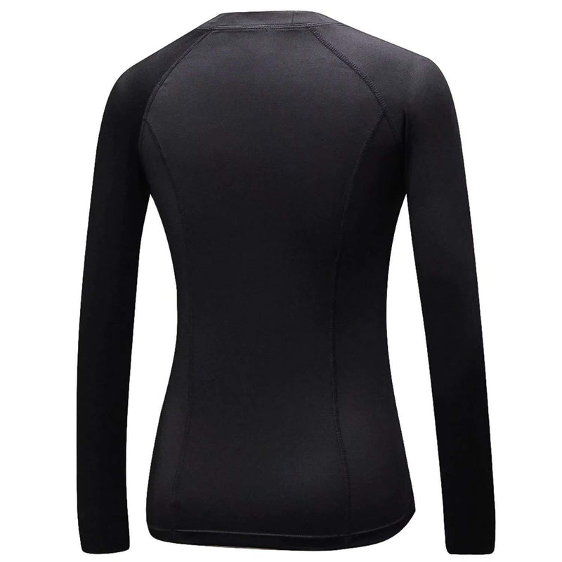 [Australia] - Sillictor Womens Theraml Base Layers Women Compression Sports Tops for Ski Running Hiking Cycling 021-black S 