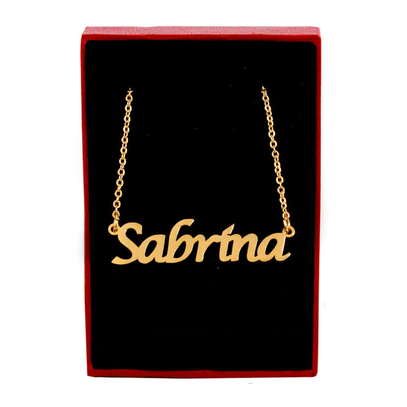 [Australia] - Sabrina Personalized Name Necklace 18ct Gold Plated Dainty Necklace - Jewelry Gift Women, Girlfriend, Mother, Sister, Friend 