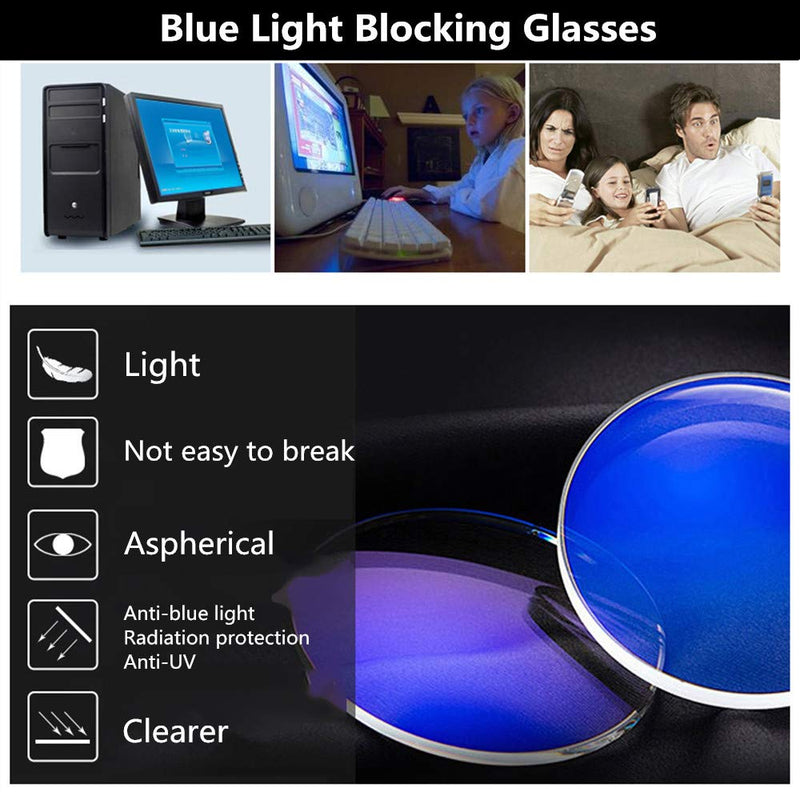 [Australia] - 2 Pair Computer Glasses - Anti-blue glasses - Blue Light Blocking Reading Glasses for Women 1 Blue 1 Gray 0.5 x 