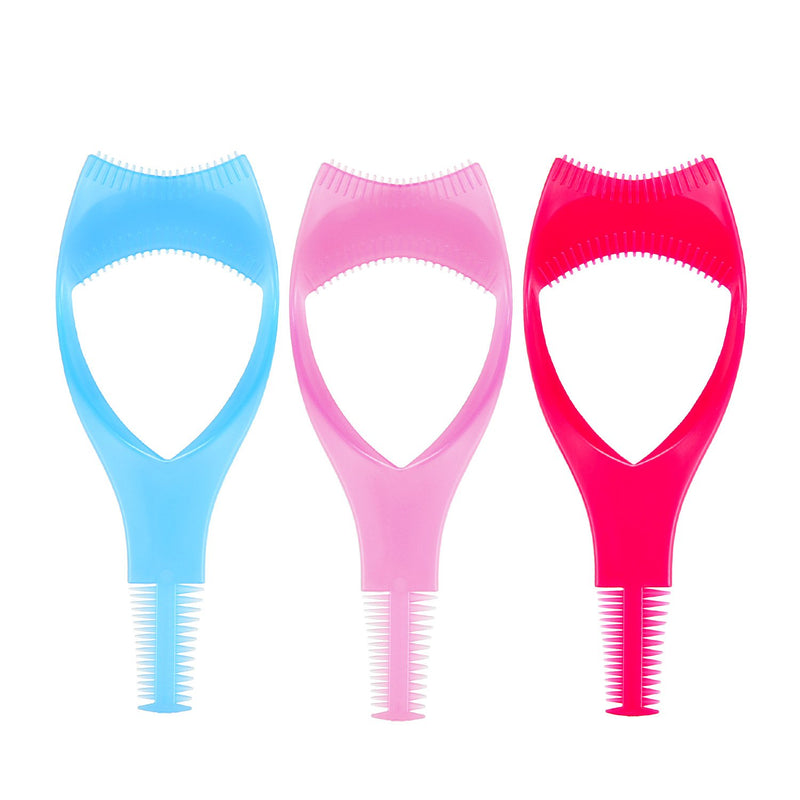[Australia] - TecUnite 6 Pieces 3 in 1 Eyelashes Tools Mascara Shield Applicator Guard Eyelash Guide for Makeup, 3 Colors 