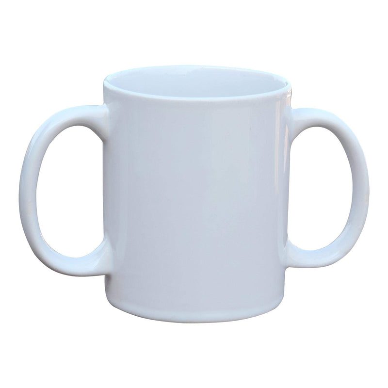 [Australia] - Dual Handle Mug to Aid Tremors, MICROWAVE SAFE, 11.83 US Fl. Oz. (350 Ml), BPA-FREE - WHITE Color 