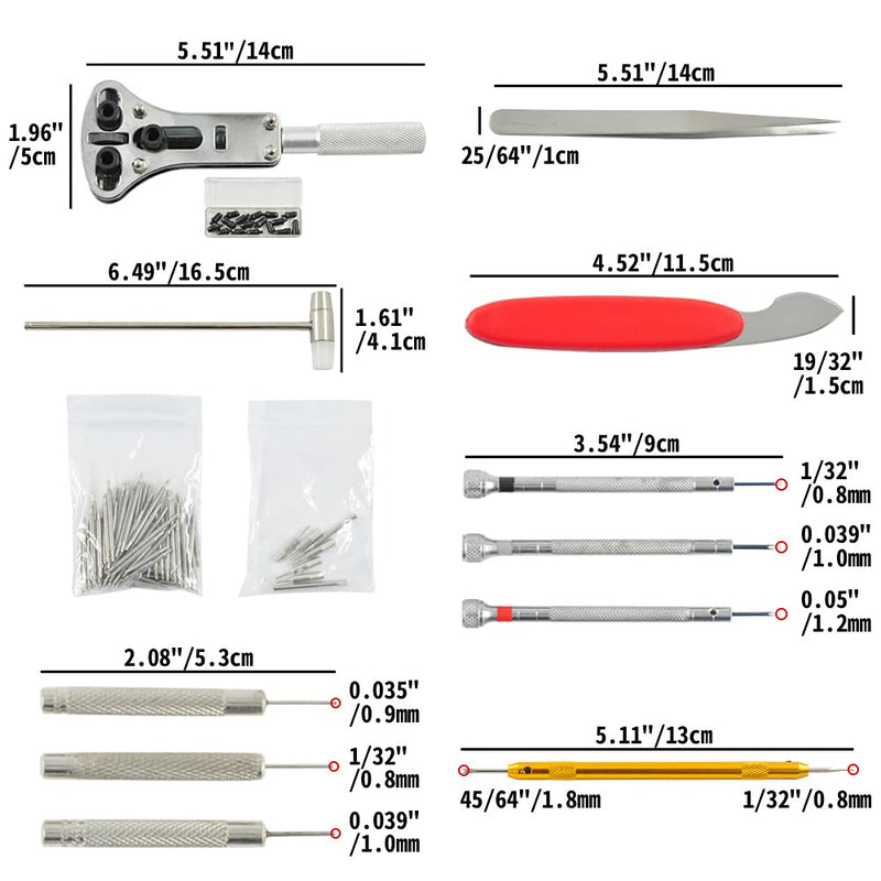 [Australia] - Japard Watch Repair Kit Professional 17 in 1 Fox Tool with Carrying Case Maintenance Adjustment Cleaning Battery Change 