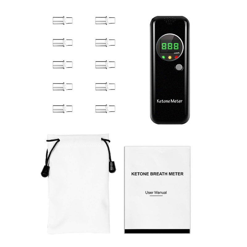 [Australia] - Lencool Ketone Breath Meter for Ketosis Testing Keto Test Kit with 10PC MouthpiecesBlack 